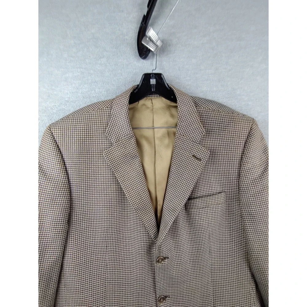 VTG‎ Lanificio Di Pray Mens Blazer 44 XT Houndstooth Canadian Silk Wool Blazer